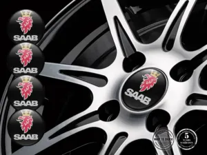 Saab Decalcomania Cerchio Auto Logo Distintivi Silicone Lusso